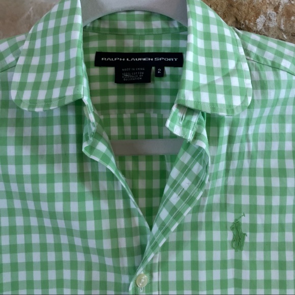 Ralph Lauren Sport Gingham Fitted Button Up - Picture 2 of 3